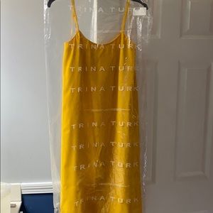 Trina Turk yellow dress size small, never worn.